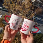 ماگ دسته قلبی داخل قرمز